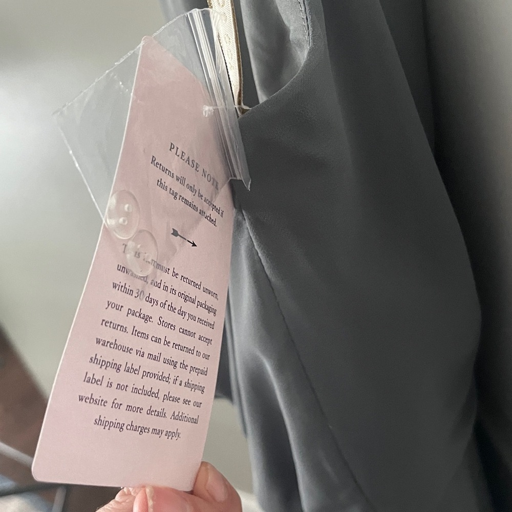 NWT Jenny Yoo Elliya Morning Slate Gray Halter high slit Bridesmaid Dress Sz 18 - Picture 12 of 13